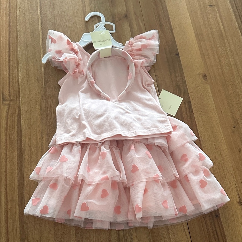 Cynthia Rowley 3 Piece Pink Heart Tulle Set